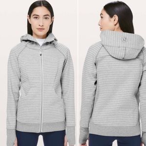 Lululemon Scuba Hoodie Classic Cotton Fleece
Parallel Stripe Heathered Gray